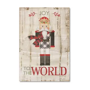 Courtside Market Joy To The World Nutcracker 12x17.5 Wood Sign