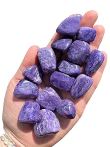 New Moon Beginnings Charoite Tumbled Stone - Grade AAA, Purple Color, Round Shapes, Grade AAA Quality