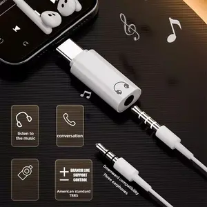 3.5mm AUX Audio Jack to Type-C (USB-C) Adapter Converter for Digital Audio Output, Universal Compatibility, High-Fidelity Sound, Durable Plug-and-Play Accessory for Headphones & Speakers