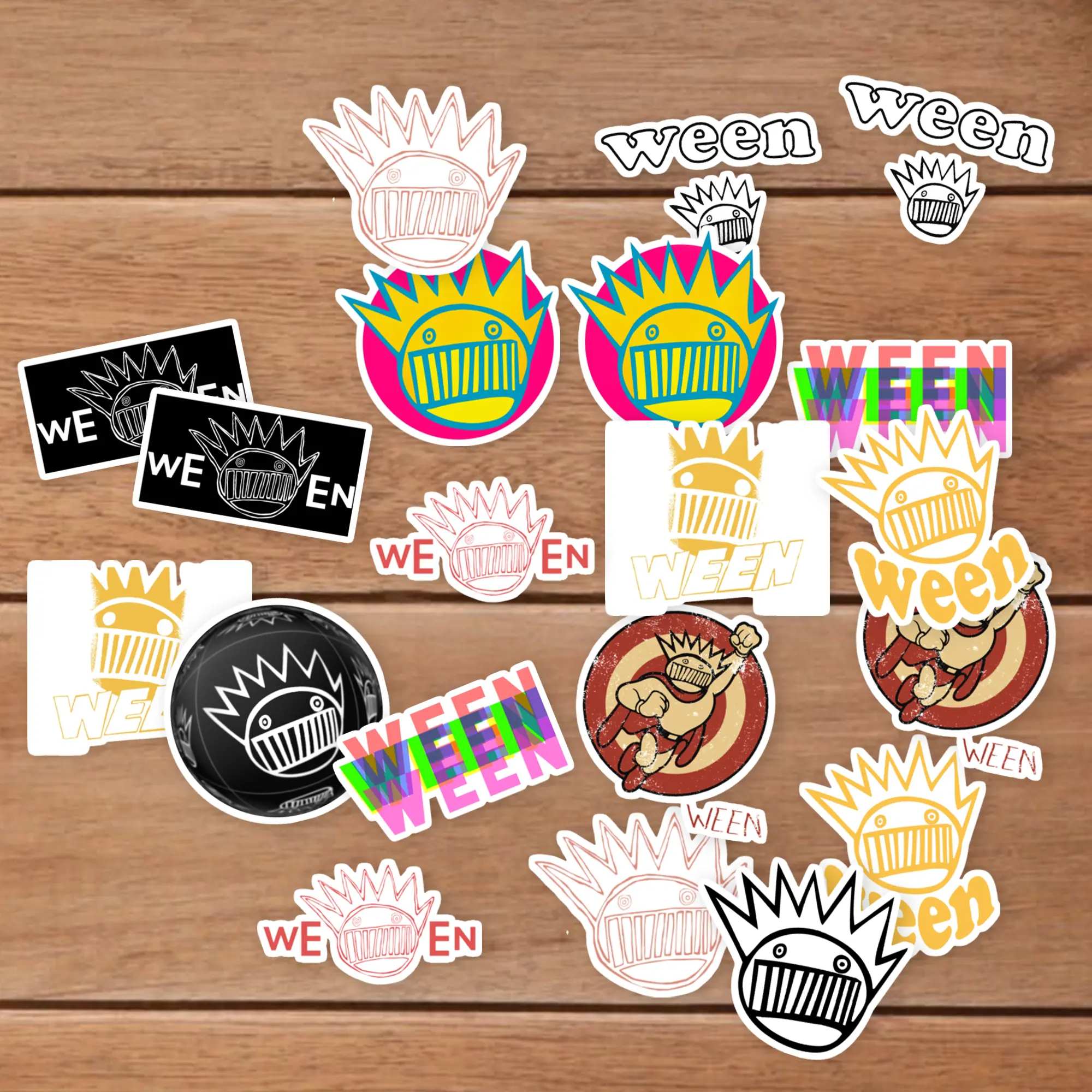 Stickers Pack 20 Pcs Ween Car Waterproof Logo Guitar Bottle Bumper Water Vinyl Bike Laptop Luggage Colorful Aesthetic Skateboard