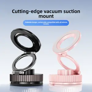 New foldable phone desktop suction cup stand with 360-degree stable rotation, strong magnetic durability, and magnetic attachment