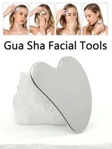 Heart Shape Stainless Steel Gua Sha Face Tool, Metal Gua Sha Massage Tool for Facial, Eye, Neck, and Body Lymphatic Drainage Scraping