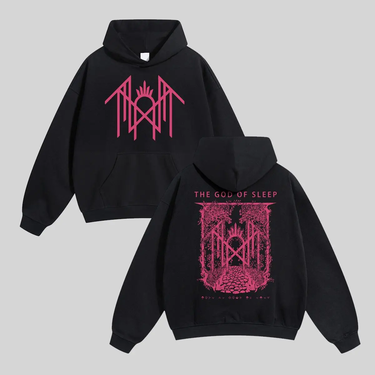 Unisex Streetwear Hoodie with Retro Symbol Graphic, Super Soft Cotton Blend Pullover Top, Pre-Shrunk Casual Fit for Men & Women, Fabric, Oversize, Menswear, Sweatshirts
