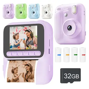 Portable Instant Printing Digital Camera, Selfie Kids Camera, 1080P Video Recording, Ideal Christmas & Birthday Gift, Interactive Toy
