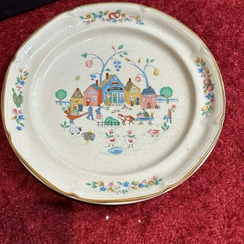 Heartland Village Stoneware Plates, Durable Ceramic Dinner Plates for Home Dining