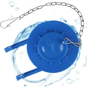 Universal Toilet Flapper Replacement 2 Inch - Compatible with Most American Toilets Tank Water Saving Rubber Flush Valve Flapper with Stainless Chain Blue 1Pack