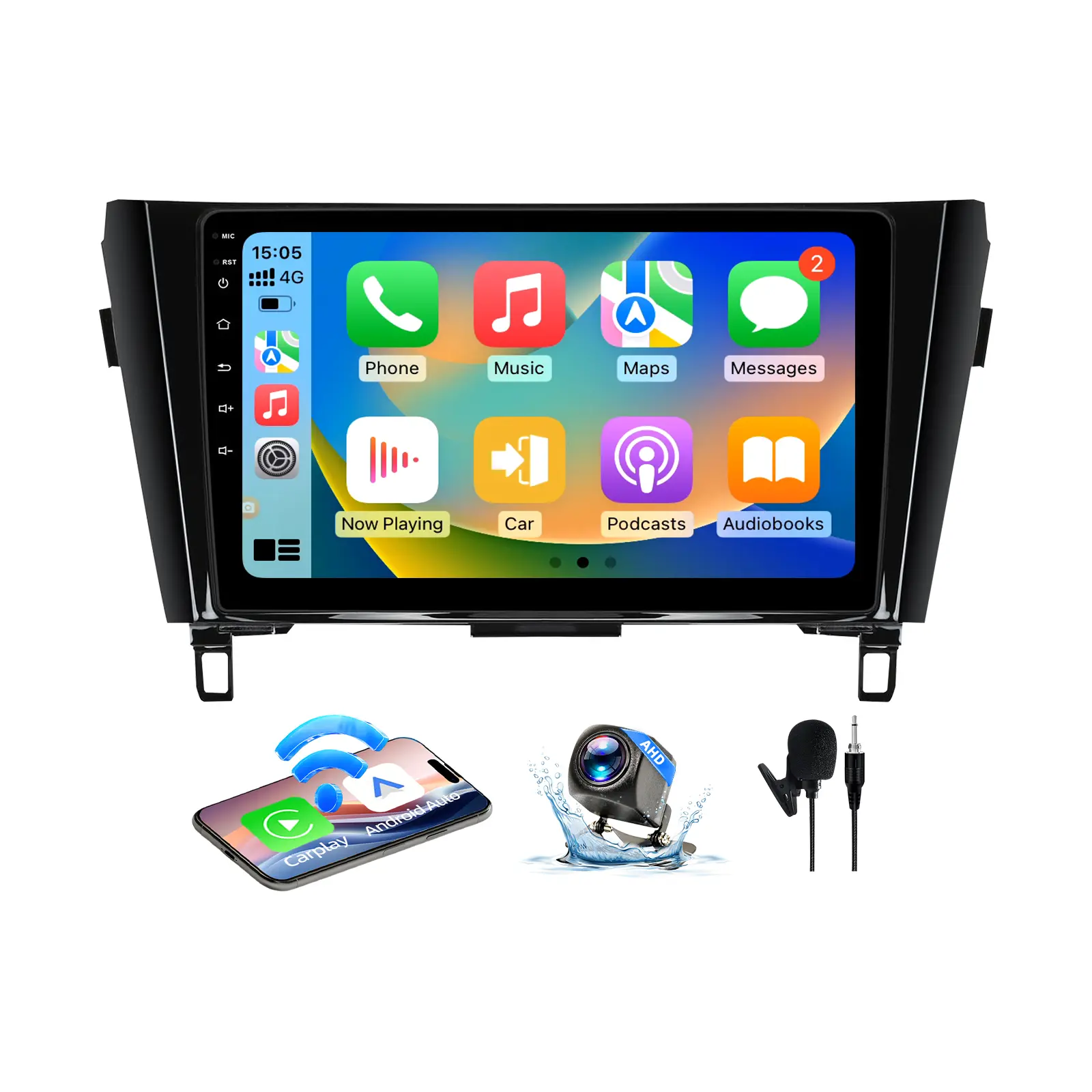 10.1 Inch Android 13 Car Stereo for Nissan Rogue X-TRAIL 2014 2015 2016 2017 2018 (Auto AC), 2G+64G Touch Screen Head Unit, Wireless Apple CarPlay & Android Auto, GPS Navigation, Bluetooth, SWC with Backup Camera