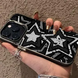 Star Pattern Phone Case, 1 Count Anti-drop Phone Protector Cover, Phone Accessories Compatible with iPhone 11 12 13 14 15 16 Series