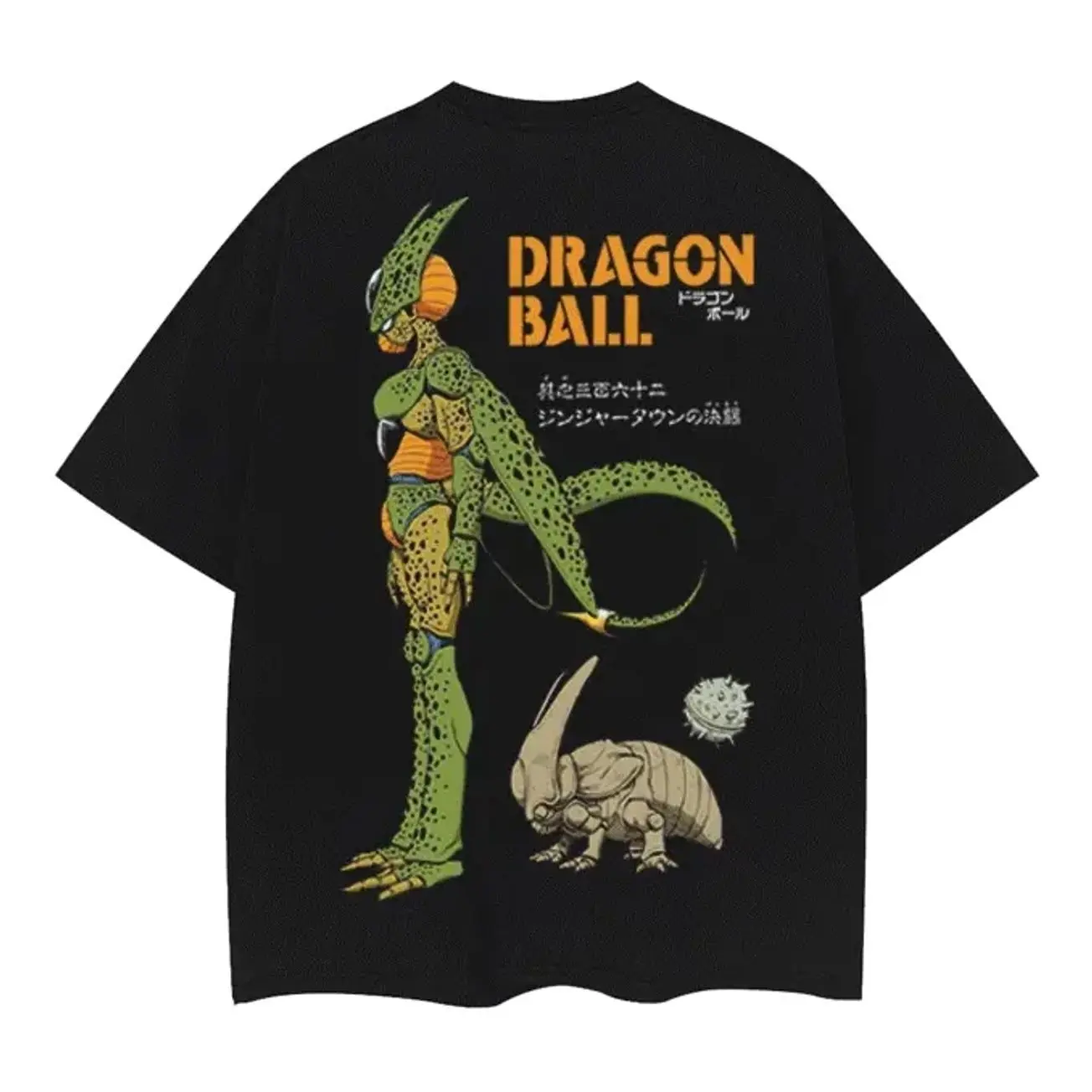 Dragon Ball "Cell's Glorious Evolution" Vintage Oversized Tee Anime T-shirt 100% Cotton Original Design Men's Top Menswear Tshirt Streetwear Tropical 0W6