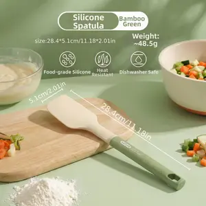 1PC Food Grade Silicone Spatula Heat Resistant Non Stick Easy Clean Soft Silicone Spatula for Baking Mixing Scrapping Cooking Stirring Smearing Cream Butter Filling Kitchen Utensil