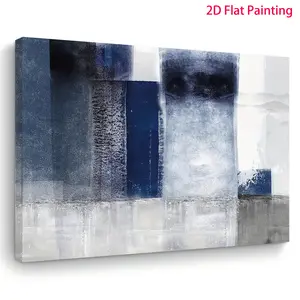 Modern Abstract Blue Grey Canvas Art - Wooden Framed Wall Decor for Living Room Bedroom Kitchen |   Perfect home and office decoration or unique gift idea, size 11.8x 15.7inch