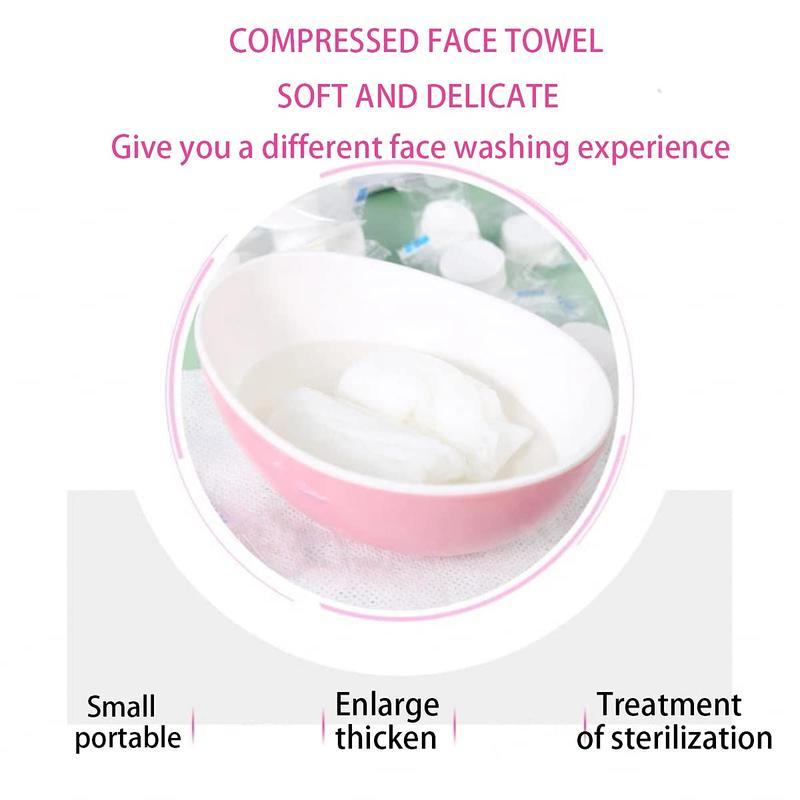 Disposable compressed towel tablets — portable, compact face towels suitable for home use, camping, hiking, travel, picnics, and gym workouts. Ideal for on-the-go hand cleansing, facial cleansing, and makeup removal. 1 pack, 30 count, size 9.4″ × 11.8″.