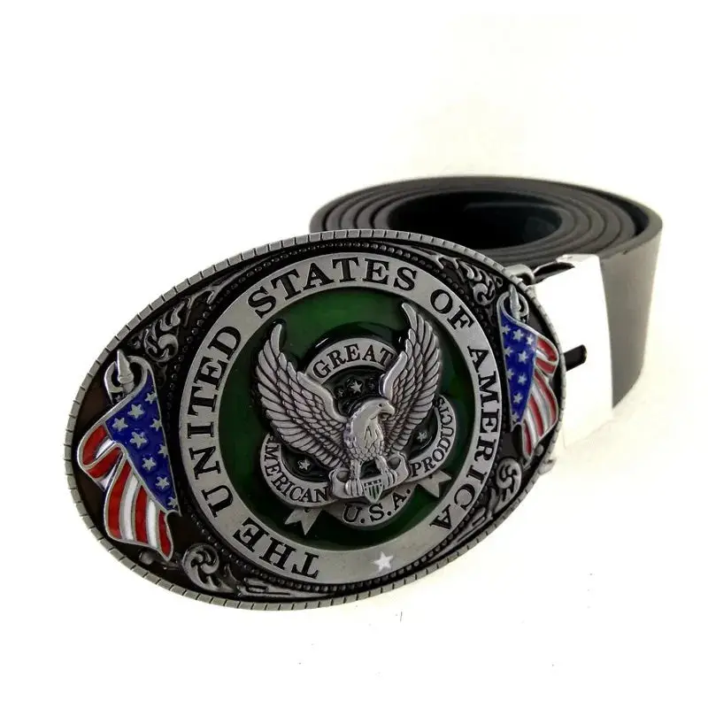 USA Eagle American Flag Buckle