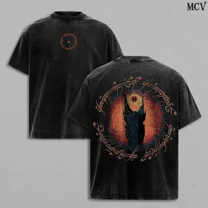 Lord of the Rings Washed Tee, Sauron Vintage  T-Shirt, Retro Movie Graphic Shirt, Heavy Cotton Streetwear, Unisex Menswear Casual Top