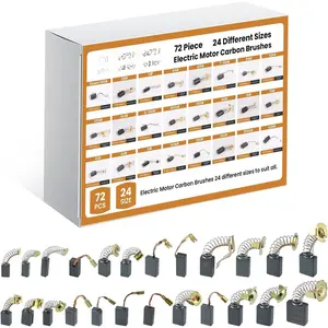 72 count 24 Different Sizes Electric  Carbon Brushes Set, Repair Various Tools, Motors Part Such as Electric Hammer Drills, Circular Saws