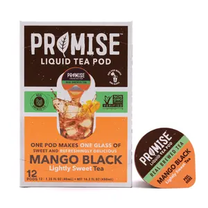 Promise Tea Single Serve Liquid Tea Concentrate Pods by Java House, Peel and Pour (Pack of 12, Island Mango)