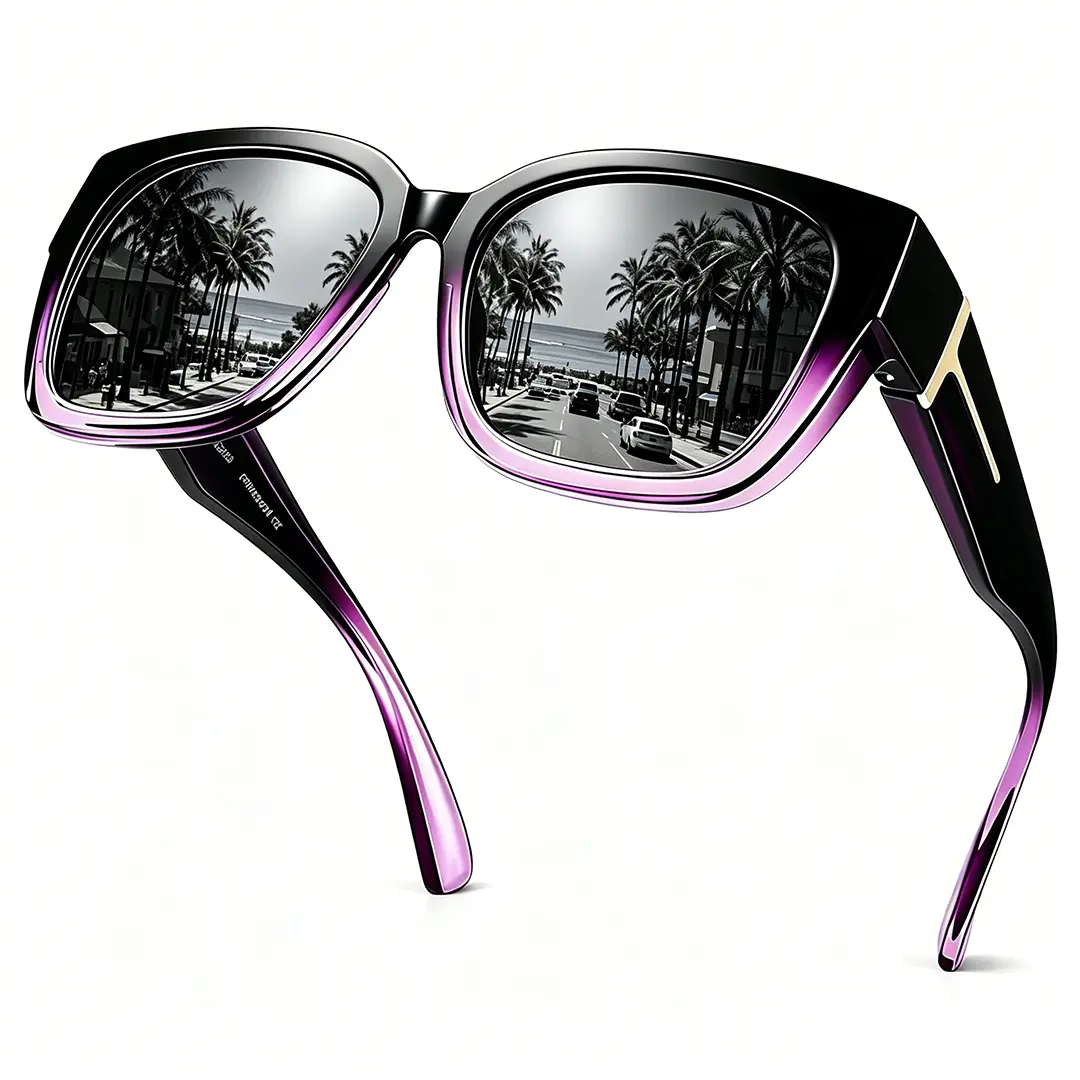 1Pc Gradient Purple Frame / Gray Lens