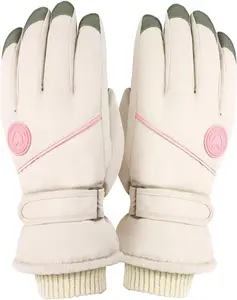 Feelorna Women's Winter Touchscreen Ski Gloves - Thermal Insulated Waterproof Snow Gloves with Adjustable Wrist Strap, Windproof Plush Lining for Skiing, Snowboarding, Cycling & Outdoor Sports