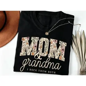 Grandma And Mom I Rock Them Both Shirt, Floral Mom & Grandma Shirt, Mother's Day Gift, Grandmother Graphic Tees, Wildflower Women Shirt,summervibes