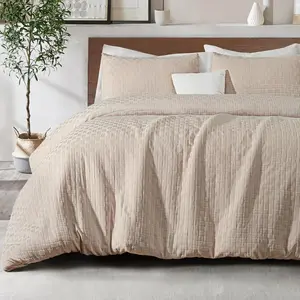 [FallFreshness]Whale Flotilla 3-Piece Jacquard Checkerd Ultra Soft King Comforter Set, Luxury Reversible Microfiber Oversized Comforters Bedding Set with 2 Pillowcases, Lightweight Duvet for All Seasons