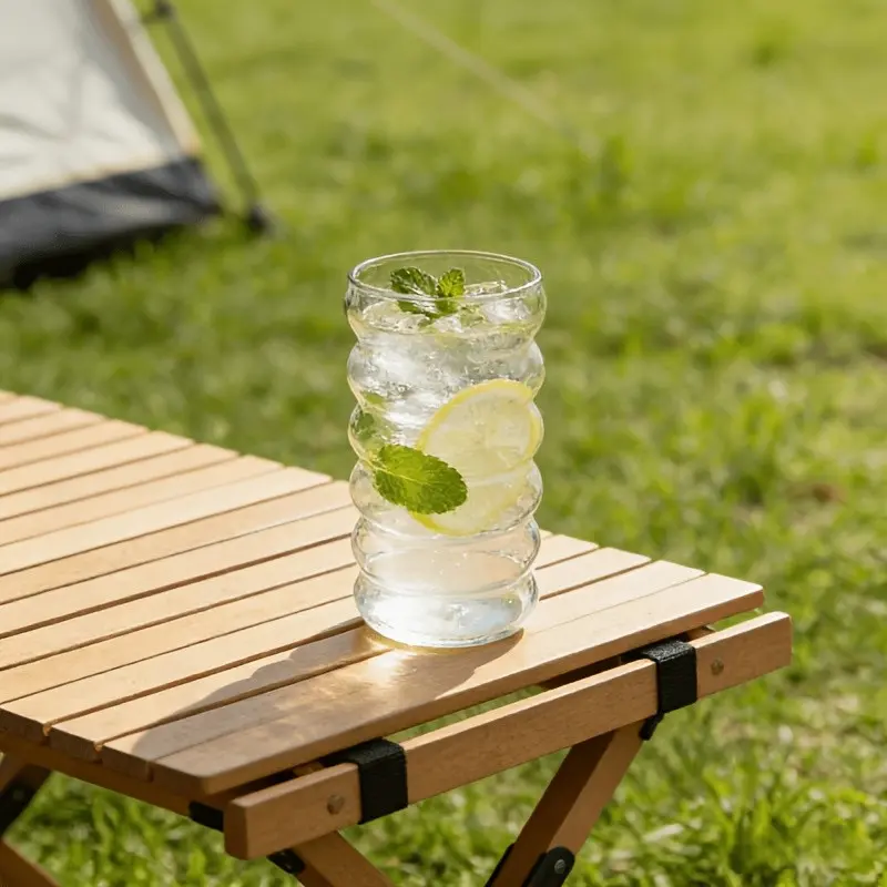 Cute Retro Ripple Caterpillar Glass Cup Set, High Borosilicate Material, Durable, Suitable for Milk, Specialty Drinks, Wine, Home & Bar Use, Drinking Glasses, Tumblers, Drinkware