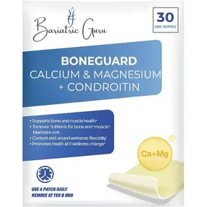 Bariatric Guru BoneGuard Muscle Bone & Joint Support Supplement Transdermal Patch – Calcium Citrate, Magnesium Citrate, Chondroitin with Vitamin  D D3, K2 & Boron | Daily Transdermal Supplement Topical Patch Healthcare Fitness | 30 Patches