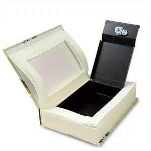 Metal Rectangular Book Safe for Valuables, Multi-Functional Storage Box for Coins, Watches, Jewelry, Passports & Letters, Ideal for Drawers, Shelves, Tables, Security Safe Box, Money Safe Box, Vault Safe Box