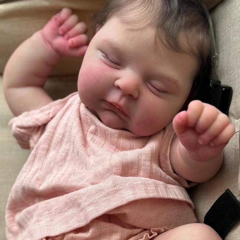 Peaches Lifelike Reborn Baby Doll 20 inch 50 cm Soft Body Realistic Newborn Dolls Weighted Vinyl Dolls for Kids Age 3+ with Handmade Nails and Soft Baby Powder Scent