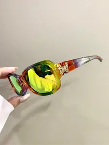 Trendy Casual Tinted Lens Stylish Glasses for Women and Men, Fashion Accessories for Everyday Use and Outdoor Activities