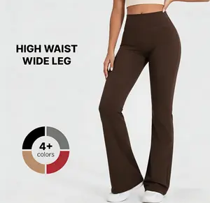 Women's High Waist leg Yoga Flare Pants, Seamless Butt Lifting Design, No Pockets, Comfortable Sport & Casual Wear, Nylon+Spandex Fabric bottom,High Waisted Leggings,workout,sporty fashion,suit,plush comfort,daily home,work,Soft,gym fitness, bootcut