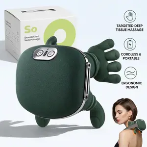 Real Hand Simulation 5-Finger Massager, 2-in-1 Kneading + Hot Compress, Wireless Portable, Brushless Low Noise, Relieve Chronic Neck & Shoulder Pain for Home & Office Massage