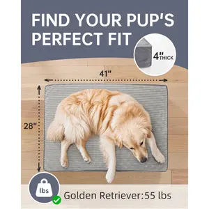 Ophanie Orthopedic Dog Bed for Large Dogs with Removable Washable Cover, Non-Slip Bottom & Waterproof Liner, Suitable for Crates