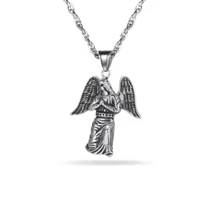 PROSTEEL Guardian Angel Pendant Necklace Stainless Steel Vintage Protection Necklaces Jewelry Unisex For Men Women with Gift Box