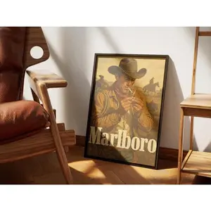 [Sale Off Up To 50%] [Unframe] Vintage Cowboy Smoker Poster Rustic Western Wall Art