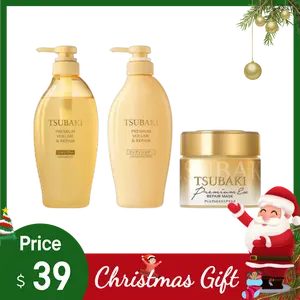 TSUBAKI Golden Hair Mask (180g) + Camellia Premium Moisturizing Shampoo & Conditioner Set (15.22 fl oz x 2) | Salon-Level Care Moisturizer Cleanser Haircare Hydrating Moisture Repair，christmas gift