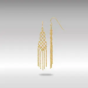 14K Gold Bead Chain Earrings - Model SF1643