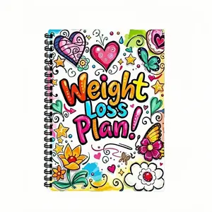 Weight Loss Journal Planner Book, Spiral Design, Spiral Bound Planner, Calorie Tracking Diary, Health Notebook for Men & Women, Personal Planning Notebook