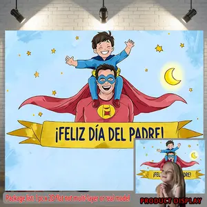 Father’s Day & Super Dad Backdrop – Hero Family Theme Tapestry, Wall Hanging, Photography Background, Polyester HD Print, Room, Party, Event, Decor