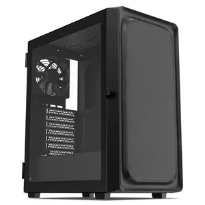 DarkRock EC2 Gaming PC Case - ATX Mid Tower with 40-Slot GPU Support, Tempered Glass, 8 x 120mm Fan Mounts (1 Pre-Installed), 360mm Radiator, Black