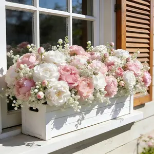 A Bouquet of 610 Peonies And 'S Breath in a Mix of White And Pink, Suitable for Home Decor, Home Decor Accessory, Photography Props, Wedding Decorations, Bridal Bouquets, Valentine'S Day, Holiday Decor, Artificial Flowers, Spring Ornaments