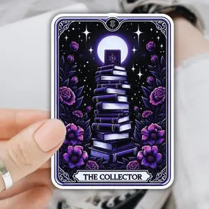 Bookish Sticker – The Collector Tarot Card Design – Dark Fantasy Aesthetic