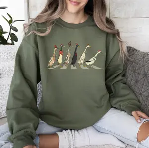 Christmas Ducks Sweatshirt, Duck Christmas Shirt For Women, Funny Animals Crewneck Christmas Sweater, Farm Lover Gift, Retro Xmas Jumper, Full Sizes, Full Color, Tee Print