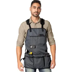 Tool Apron - Magnetic Holder, 18 Pockets, CrossBack, Oxford Canvas - Woodworker, Electrician