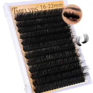 Thick Lash Clusters 16-22mm Long Cluster Eyelash Extensions 200D D C Volume Eyelash Clusters 240pcs Waterproof Individual Lashes Soft Wispy False Eyelashes DIY Lash Extension, by TMIELYBS