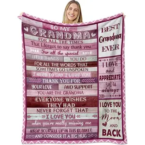 Gifts for Grandma, Great Gifts Ideas for Grandma Birthday Christmas Mothers Day, New Grandma Gifts Throw Blanket 60"x 50", cozy home blanket