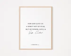 Minimal Christian Prints 2 Timothy 17 Bible Verse Prints Bible Quote Modern Christian Wall Art Christian Prints