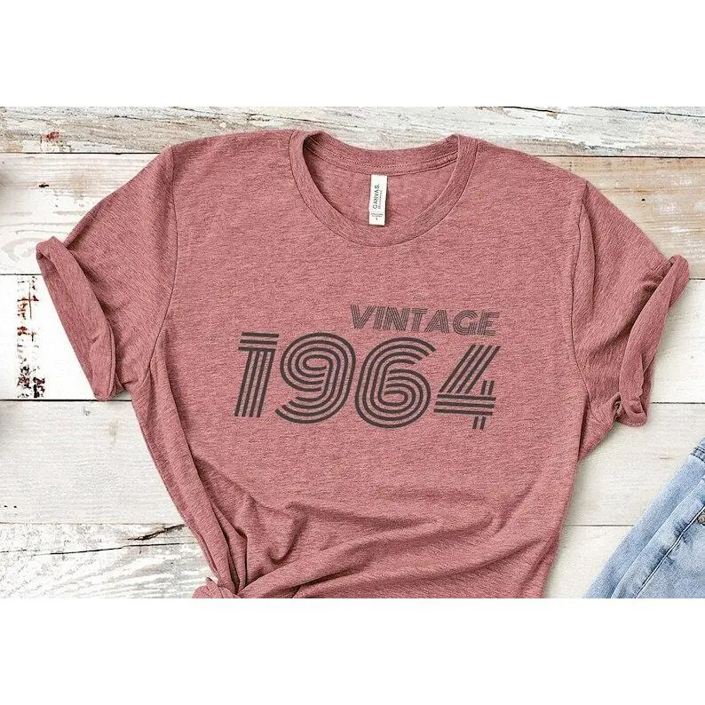 Vintage 1964 Birthday T-Shirt 1964 TShirt Retro Shirt 61 Birthday Gift 1964 Birthday Custom Gift For Him For Her Vintage 1964 Shirt 1964 Tee