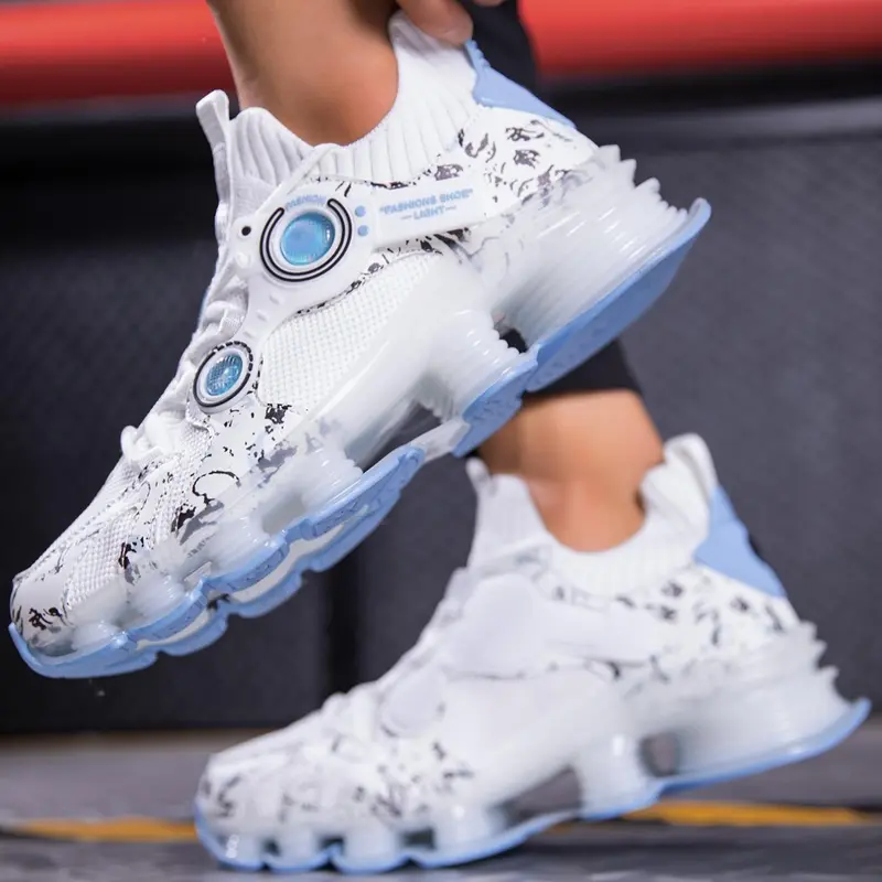 2026 New Casual Breathable Athletic Sports Shoes, Lightweight Flyknit Running Shoes, Fashionable Running Shoes, Fashion Men's Mid Top Sneakers, Workout Sneakers, Athletic Running Trainers, All Seasons