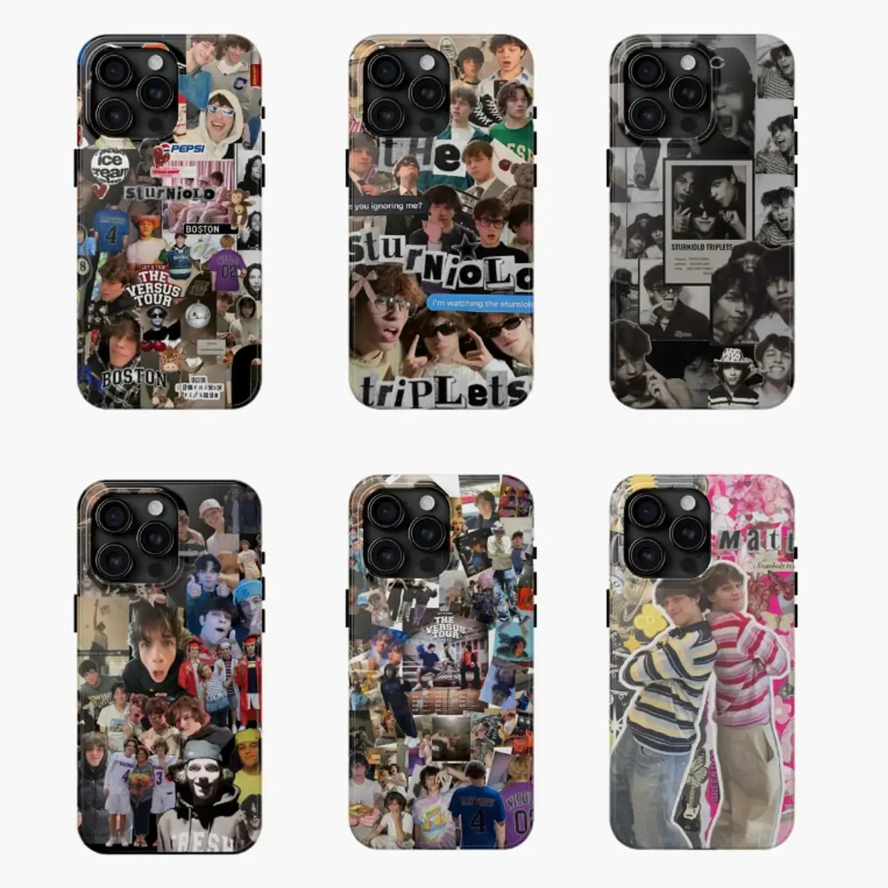 S-Sturniolo Triplets Collage Phone Case Trendy Anime Phone Case Compatible for iPhone 17 Promax 16 15 14 13 12 11 and for Samsung S21-S25 Perfect Gift for Movie Fans Her Him