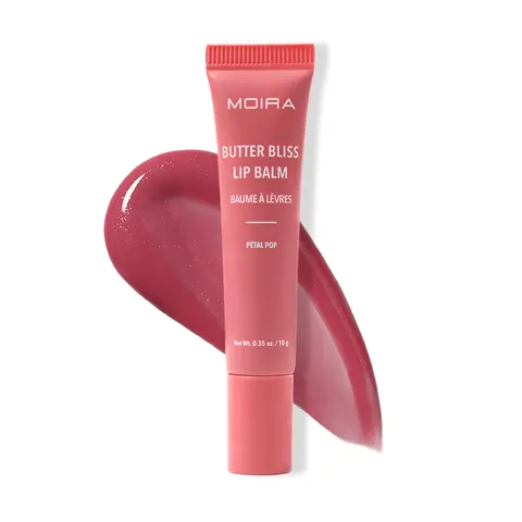 MOIRA | Butter Bliss Lip Balm (003, Petal Pop) | Hydrating Glossy Lip Balm with Shea Butter, Jojoba & Meadowfoam Oils | Nourishing Lip Care